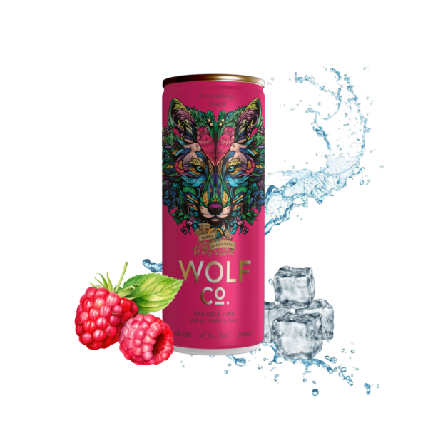 Pink Gin & Tonic With  Raspberry Flavour 4,9% Alc.